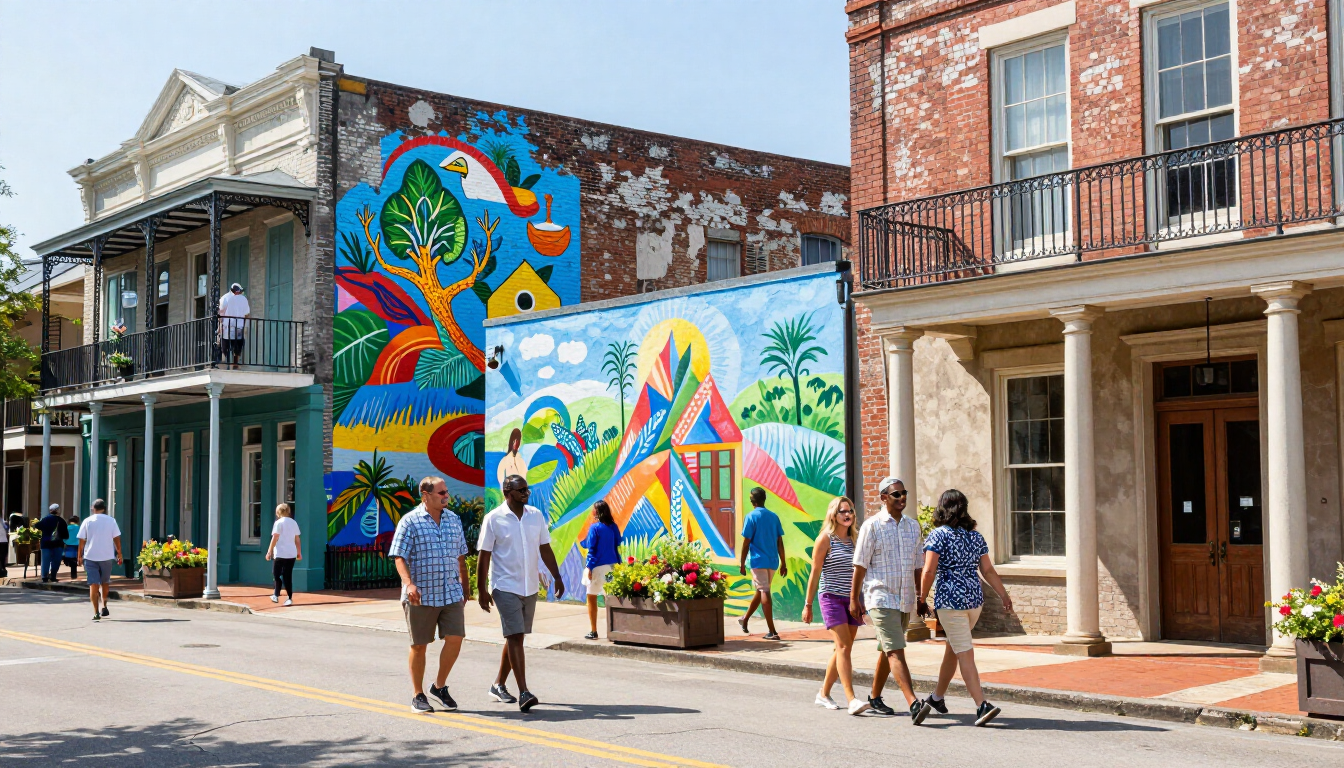 Downtown Ocean Springs, Mississippi, home of the Walter Anderson Museum of Art.