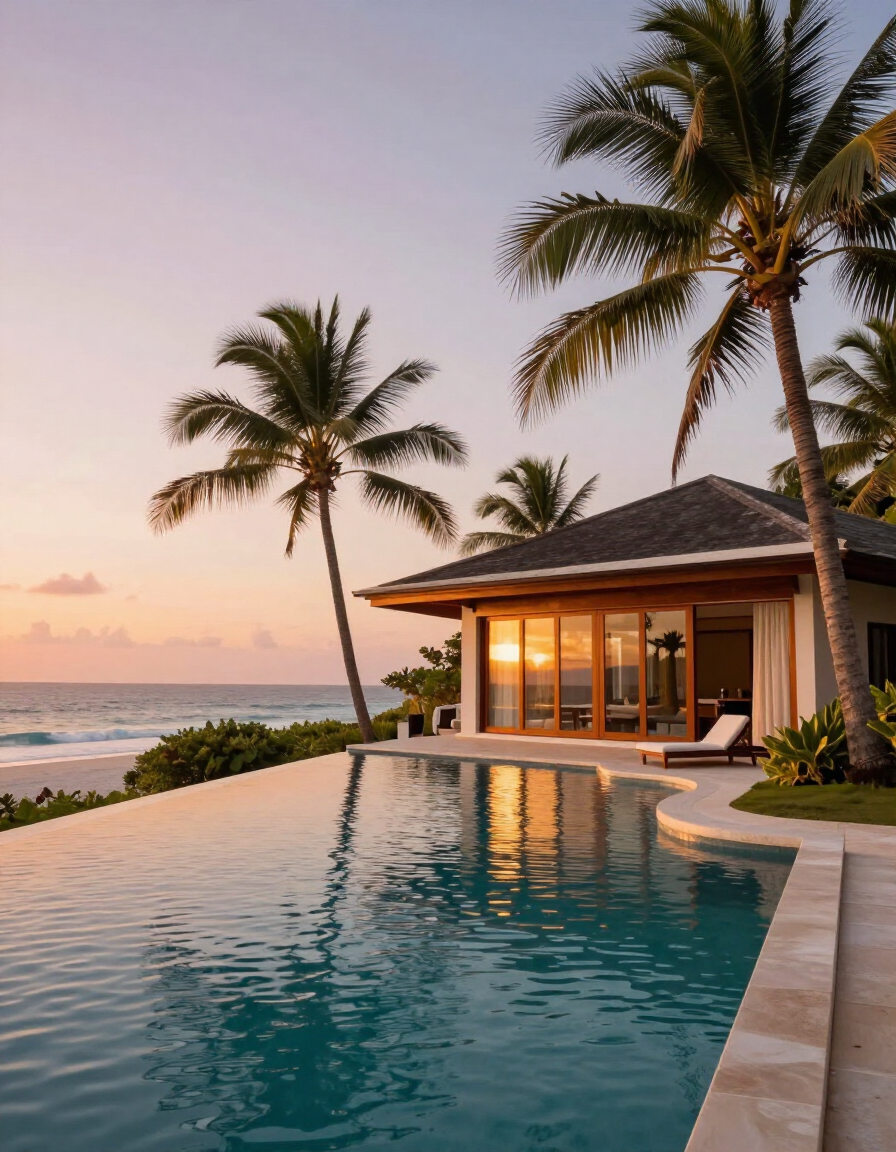 Luxury beachfront villa with infinity pool in Watamu