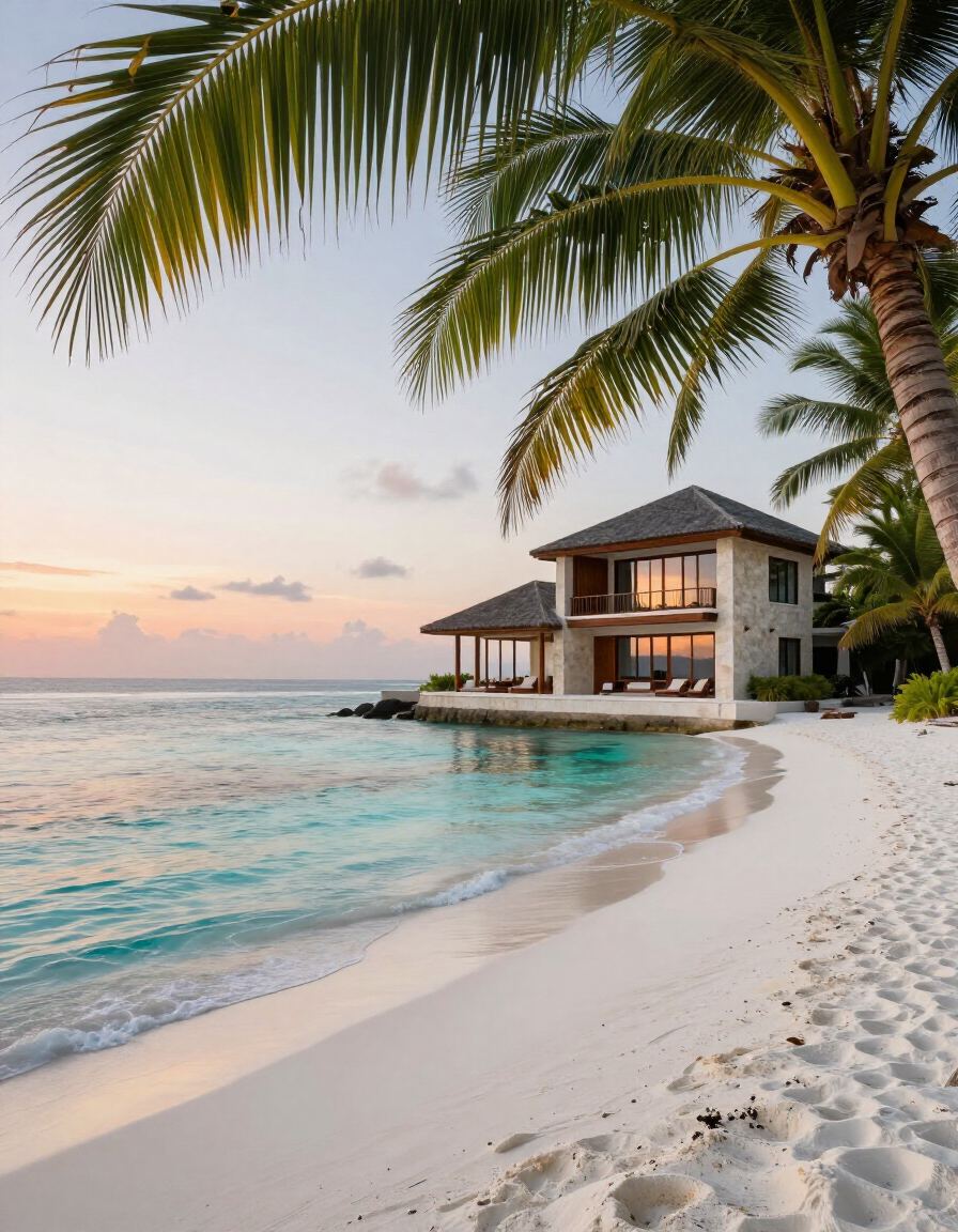 Beachfront villa with white sand beach in Watamu