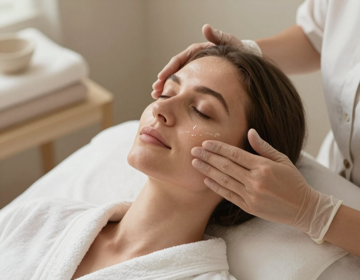 Facial treatment at the spa