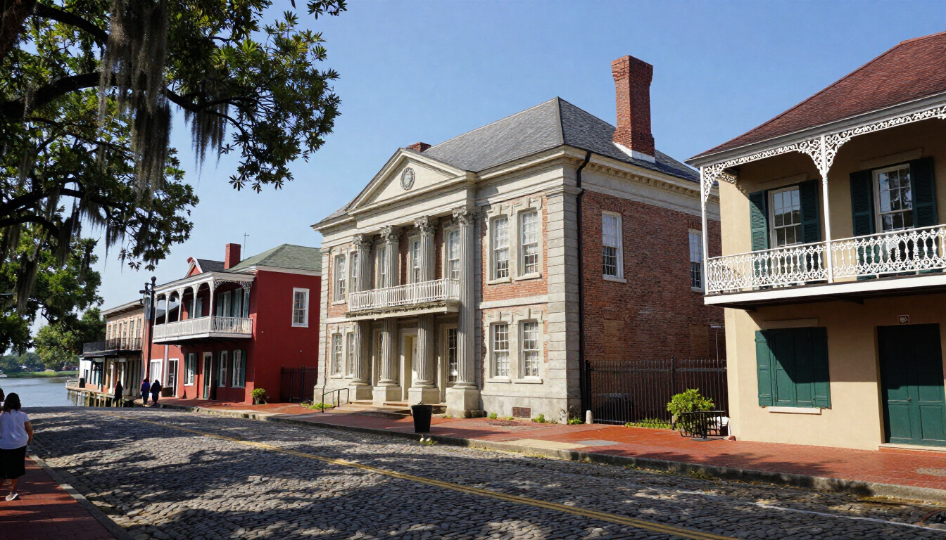 Historic downtown Donaldsonville, Louisiana's former state capital.