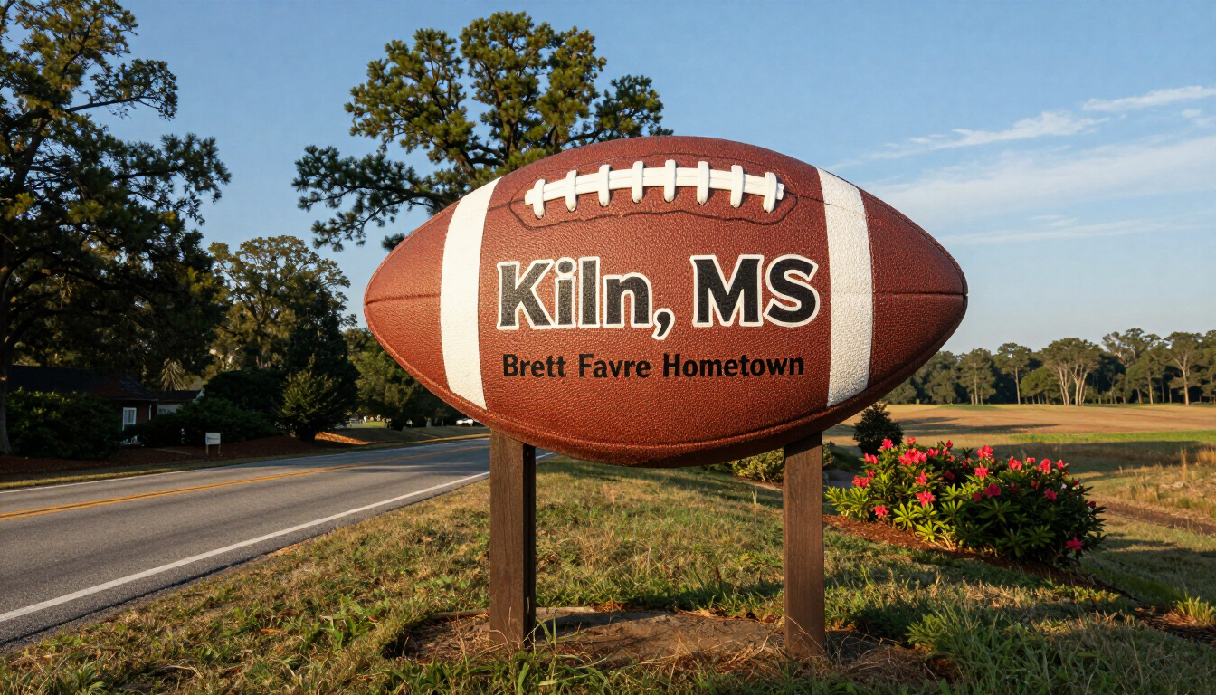 Small-town Kiln, Mississippi, hometown of NFL Hall of Famer Brett Favre.