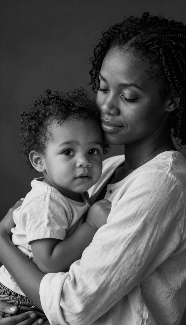 A mother tenderly holding her child, representing the families supported by The Shepherd Place homeless shelter in Delaware