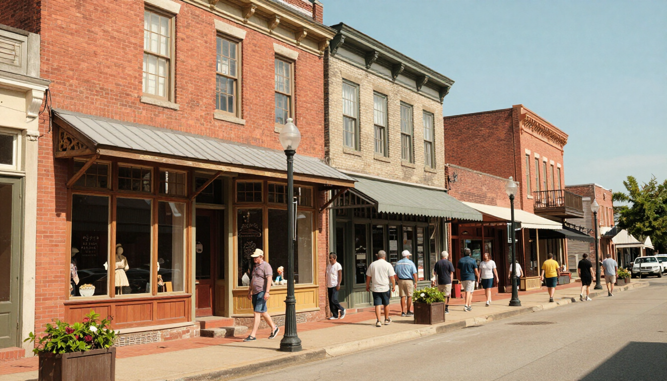 Historic Antique Village downtown district in Denham Springs, Louisiana.
