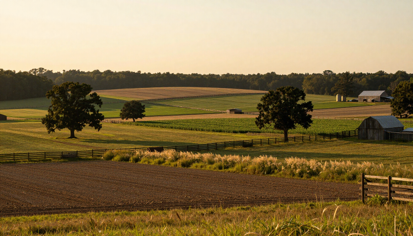 Rural farmland near Carriere, Mississippi.