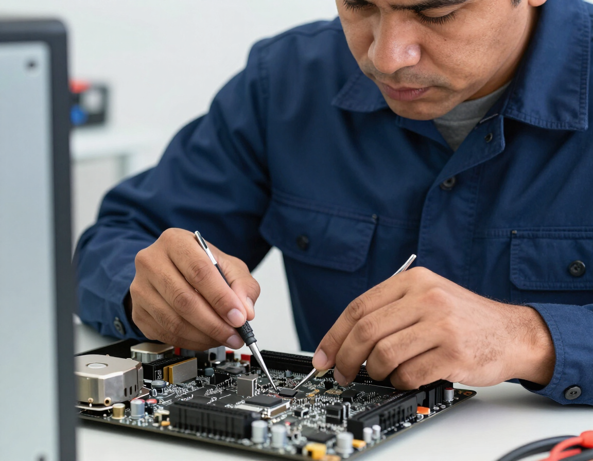 Close-up of desktop computer hardware repair by Atikoom in Metairie